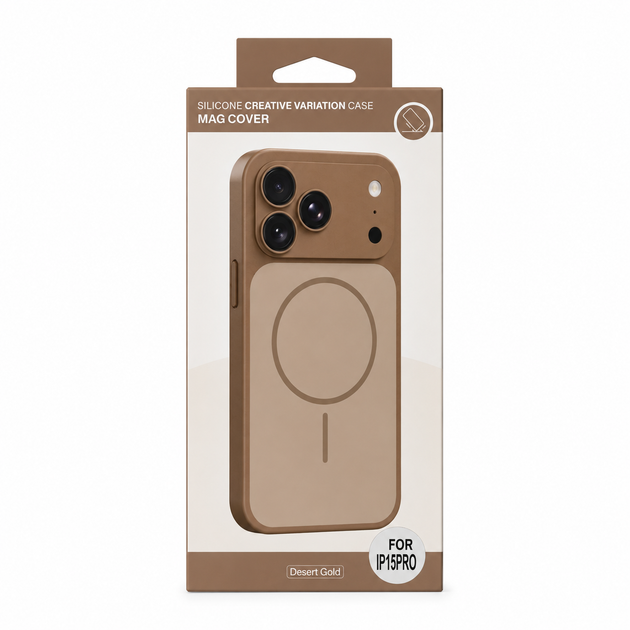 Чохол Premium для смартфона Silicone Creative Variation Case MAG COVER Apple iPhone 15 Pro 3,Gold of the desert (MagCOViP15P-3) - изображение 2
