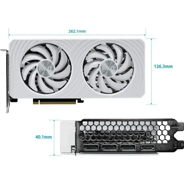 Видеокарта Palit GeForce RTX 5060 Ti White OC (NE7506TU19T1-GB2061M) - Фото 9 Видеокарта Palit GeForce RTX 5060 Ti White OC (NE7506TU19T1-GB2061M) - изображение 9