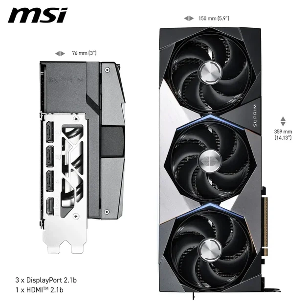 Видеокарта MSI GeForce RTX 5090 32G SUPRIM SOC (912-V530-012, G5090-32SPS) - изображение 6