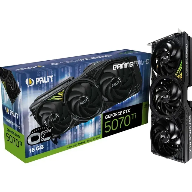 Відеокарта Palit GeForce RTX 5070 Ti GamingPro-S OC (NE7507TS19T2-GB2031U) - Фото 1 Відеокарта Palit GeForce RTX 5070 Ti GamingPro-S OC (NE7507TS19T2-GB2031U) - зображення 1