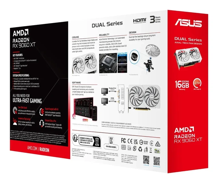 Видеокарта ASUS DUAL-RX9060XT-16G-WHITE (90YV0LG3-M0NA00) - изображение 17