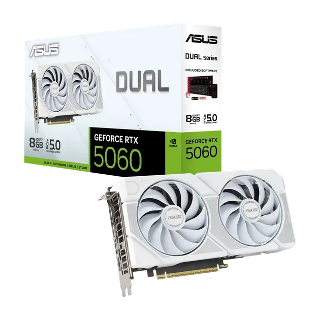 Видеокарта Asus Dual GeForce RTX 5060 White (DUAL-RTX5060-8G-WHITE) - Фото 15 Видеокарта Asus Dual GeForce RTX 5060 White (DUAL-RTX5060-8G-WHITE) - изображение 15