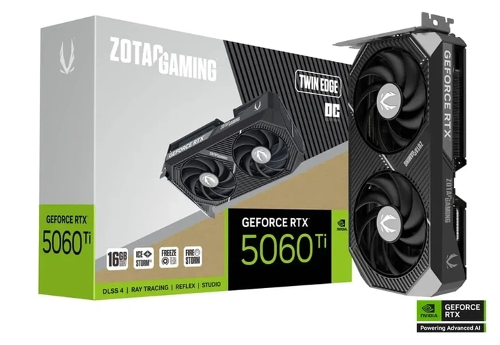 Видеокарта Zotac GeForce RTX 5060 Ti GAMING Twin Edge OC (ZT-B50620H-10M) - изображение 5