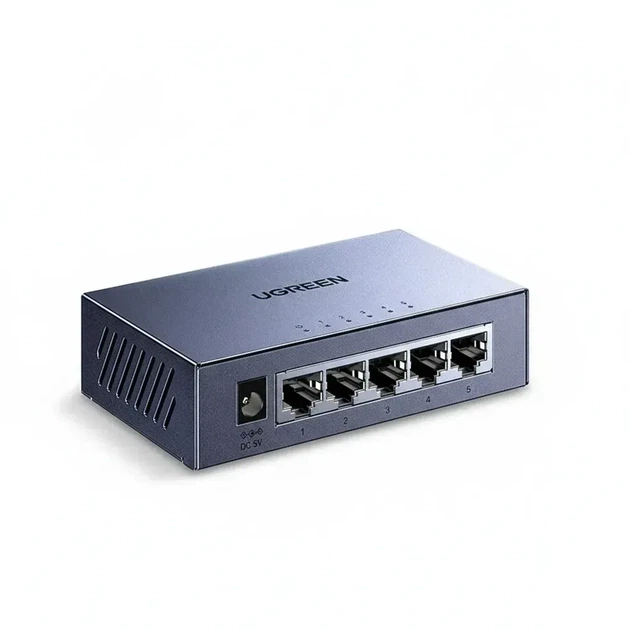 Комутатор UGREEN 5-портовий Gigabit Ethernet Switch в алюмінієвому корпусі (CM933) - Фото 1 Комутатор UGREEN 5-портовий Gigabit Ethernet Switch в алюмінієвому корпусі (CM933) - зображення 1