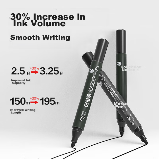 Маркеры Deli Thick Tip 6881, набор 50 шт, черные, 33668 - изображение 5