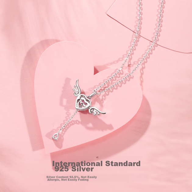 Колье Fanci Angel Heart женское кулон в подарочной коробке роскошное - Фото 6 Колье Fanci Angel Heart женское кулон в подарочной коробке роскошное - изображение 6