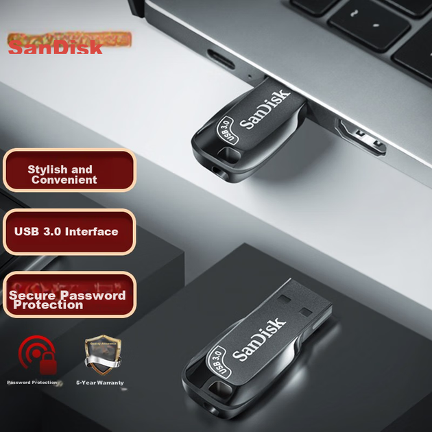 Флеш-накопитель SanDisk CZ410 32ГБ USB 3.0 с защитой паролем - изображение 4