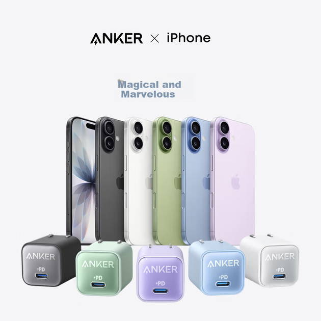 Зарядний пристрій ANKER 30W GaN Type-C PD20W, швидка зарядка, сумісний з iPhone 17/16/15/14/13, білий - зображення 2