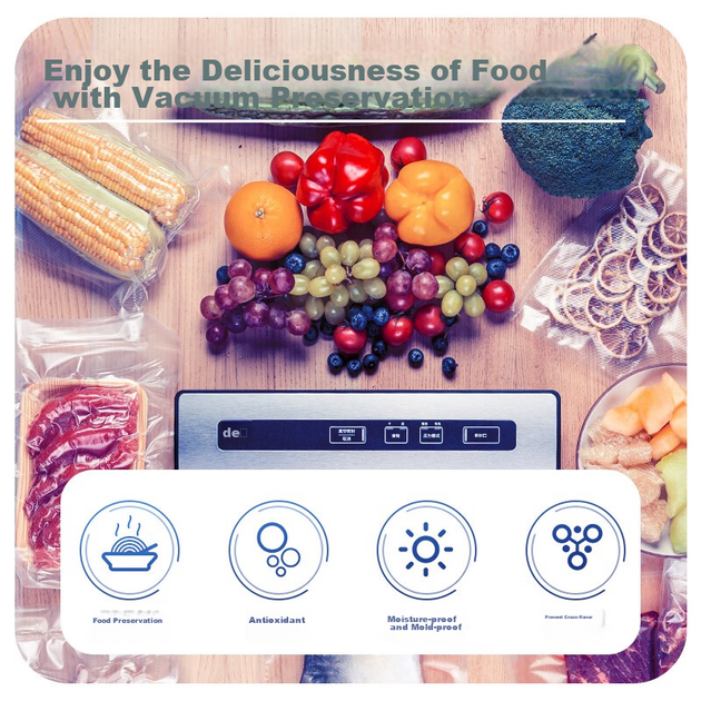 Вакуумный упаковщик Deli 14917, с 50 пакетами 30×40 см - изображение 9