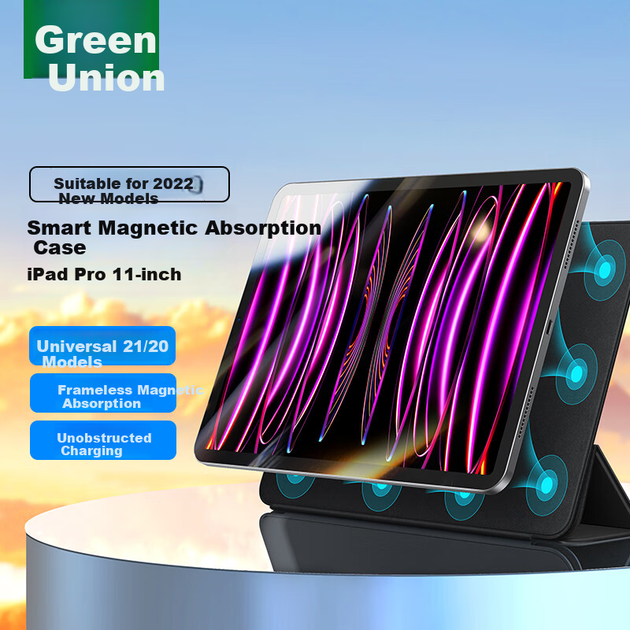 Магнитный двусторонний чехол UGREEN Smart для iPad Pro 2022, совместимый с 11-дюймовыми моделями 20/21 дюймов, защитный чехол для планшета Apple, защита от изгиба, ударопрочность, тонкий, интеллектуальная функция сна/пробуждения. - изображение 4