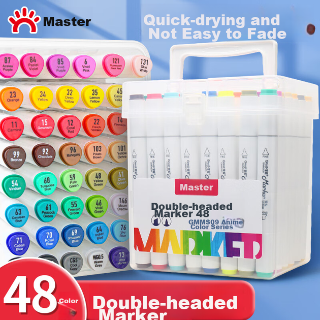 Двосторонні спиртові маркери GRASP, 48 кольорів, швидковисихаючі, студентські мальовані трикутні бочки, акварельні ручки на масляній основі, ручки для малювання графіті в стилі аніме, акварельні пензлі для випускного подарунка - Фото 4 Двосторонні спиртові маркери GRASP, 48 кольорів, швидковисихаючі, студентські мальовані трикутні бочки, акварельні ручки на масляній основі, ручки для малювання графіті в стилі аніме, акварельні пензлі для випускного подарунка - изображение 4