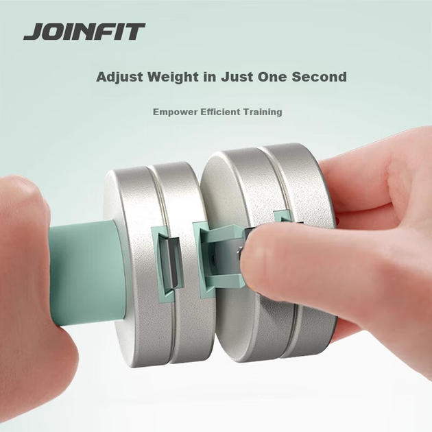 Регульовані гантелі JOINFIT для домашнього використання жінками та чоловічого фітнесу, хмарно-сірий JS112CA-J - изображение 6