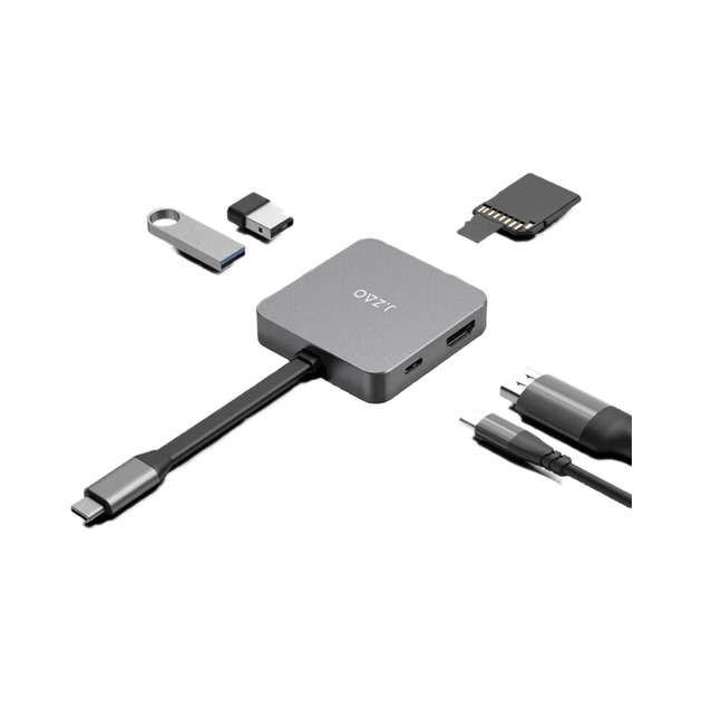 JD Jingzao USB Type-C 6-в-1 док-станция для iPad/Apple MacBook, HDMI-адаптер для дисплея 4K, кабель-разветвитель данных - Фото 4 JD Jingzao USB Type-C 6-в-1 док-станция для iPad/Apple MacBook, HDMI-адаптер для дисплея 4K, кабель-разветвитель данных - изображение 4