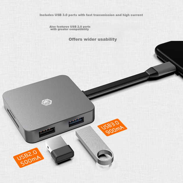 JD Jingzao USB Type-C 6-в-1 док-станция для iPad/Apple MacBook, HDMI-адаптер для дисплея 4K, кабель-разветвитель данных - Фото 8 JD Jingzao USB Type-C 6-в-1 док-станция для iPad/Apple MacBook, HDMI-адаптер для дисплея 4K, кабель-разветвитель данных - изображение 8