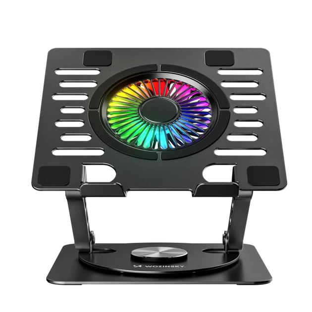 Подставка Wozinsky CoolBase RGB охлаждающая с вращением 360° для ноутбука и планшета Black (5907769387692) - изображение 6