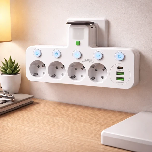 Мережевий адаптер 8625UL з нічником, 4 розетки + USB + Type-C (17559/MG) Білий - зображення 4
