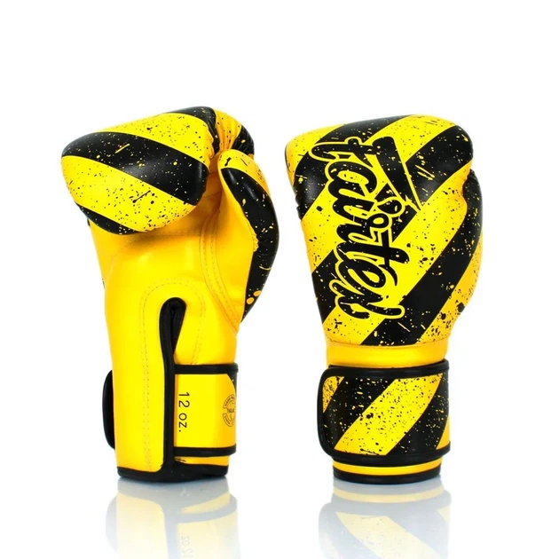 Боксерські рукавиці Fairtex мікрофібра 12 унцій жовті чорні - зображення 6