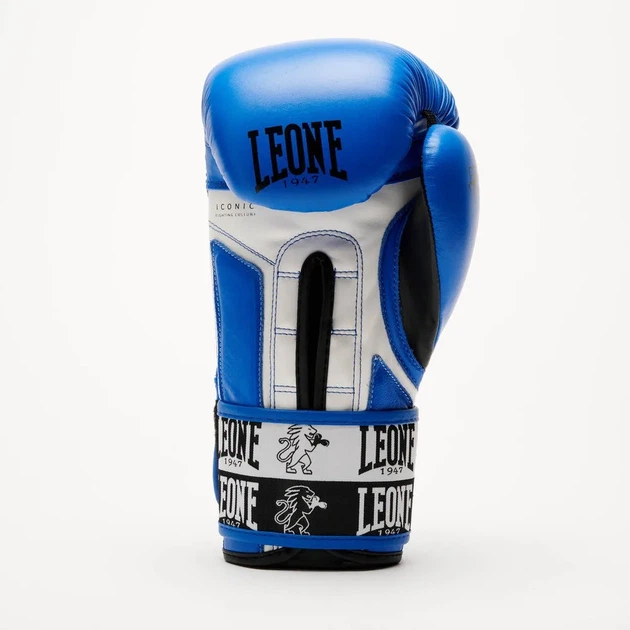 Боксерські рукавиці Leone натуральна шкіра 12 унцій сині з бинтами 4 м - зображення 5