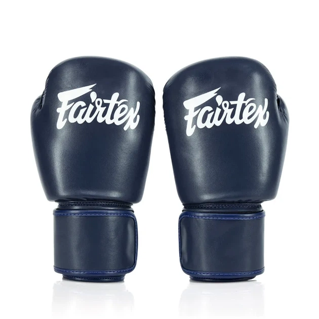 Боксерские перчатки Fairtex искусственная кожа 12 унций синие - изображение 5