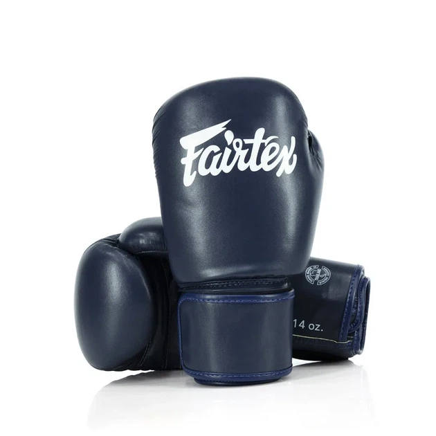 Боксерские перчатки Fairtex искусственная кожа 12 унций синие - изображение 8