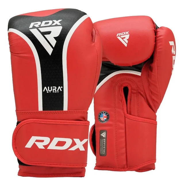 Боксерские перчатки RDX PU 16 унций Красные/Черные с капой - изображение 3