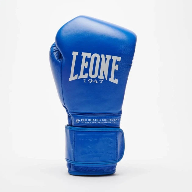 Боксерські рукавиці Leone натуральна шкіра 10 унцій сині з бинтами 4 м - зображення 4