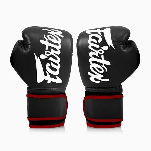 Боксерські рукавиці Fairtex штучна шкіра 16 oz Чорні з бинтами в комплекті - зображення 8