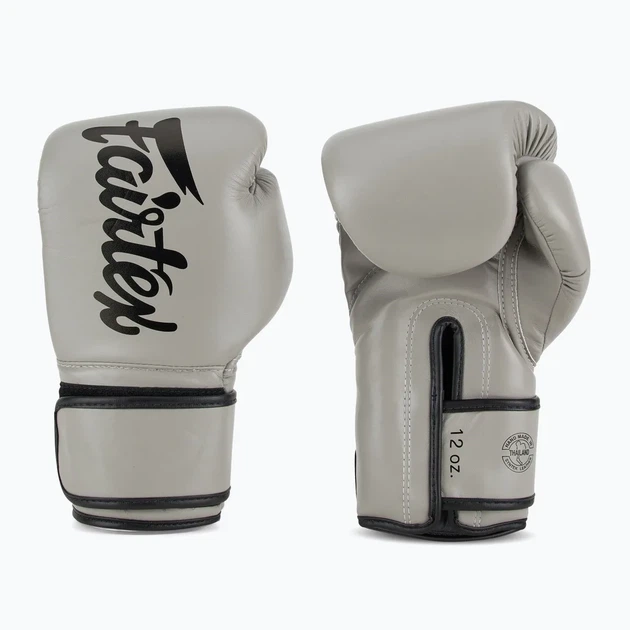 Боксерские перчатки Fairtex искусственная кожа 10 унций серые - изображение 5