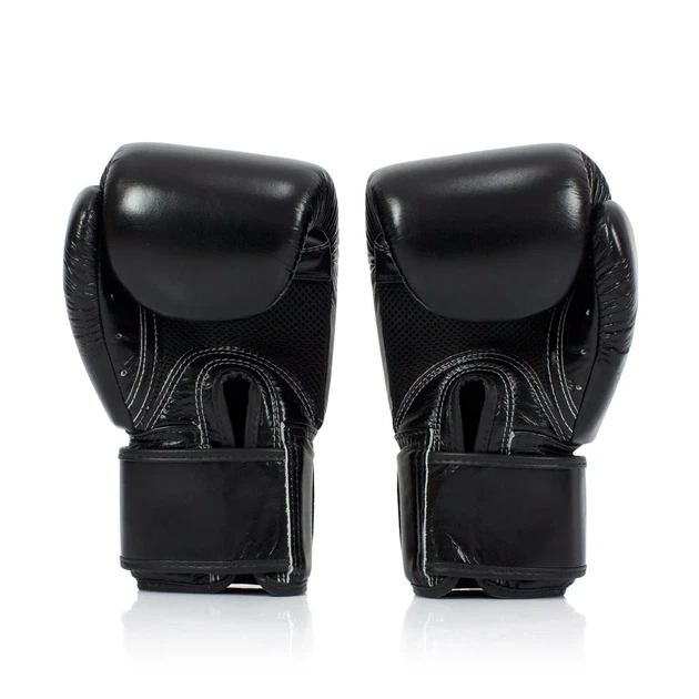 Боксерские перчатки Fairtex натуральная кожа 18 унций черные. - изображение 6