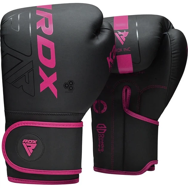 Боксерские перчатки RDX PU 12 oz Розовые с капой в комплекте - изображение 2