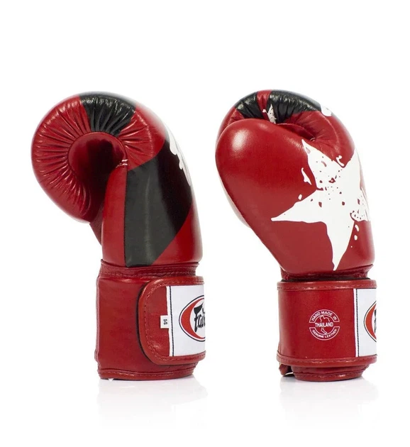 Боксерские перчатки Fairtex натуральная кожа 12 унций красные. - изображение 7