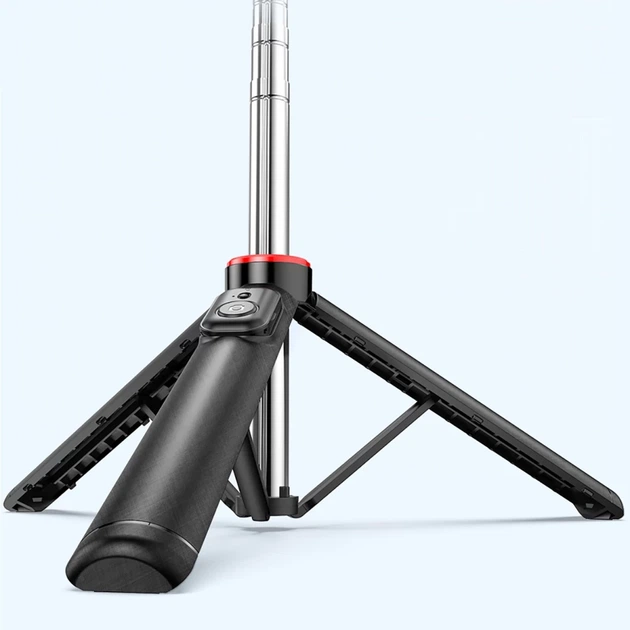 Штатив Hurtel WC13YDS телескопический 1.3м с двойной лампой и держателем для телефона Черный (5907769360619) - изображение 15