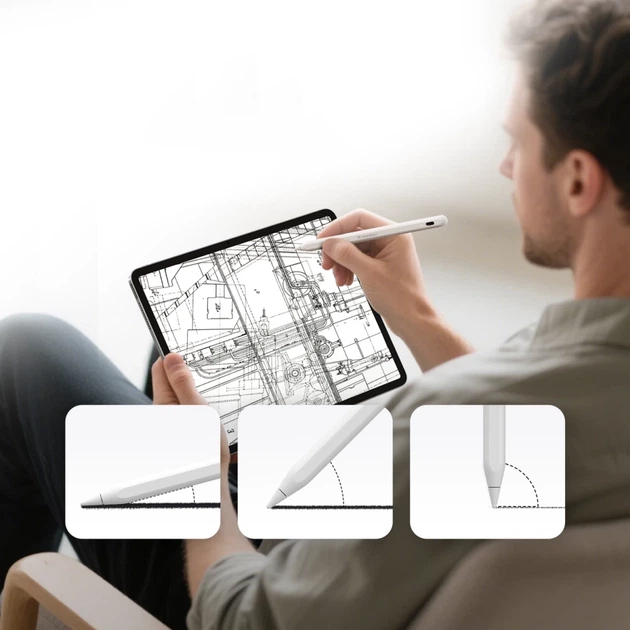 Стилус Wozinsky WRA-08 Stylus для iPad USB-C White (5907769384233) - изображение 6
