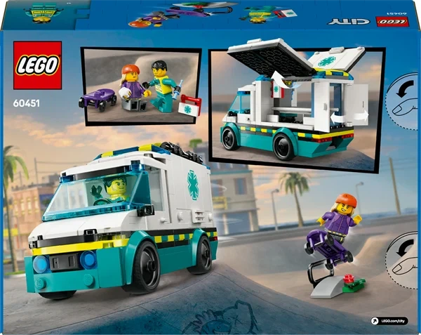 Конструктор LEGO City Швидка допомога 184 деталі Пластик Різнобарвний - зображення 3
