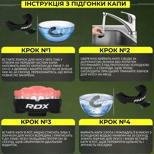 Капа RDX термопластик доросла 12+ чорна/біла - зображення 10