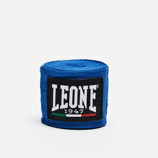 Боксерские бинты Leone хлопковые эластичные 4,5 м синие 2 шт. - изображение 2