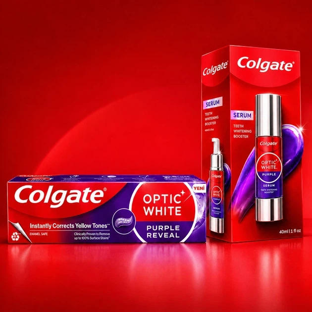 Набір для відбілювання зубів Colgate Optic White Сироватка для зубів Фіолетовий Ефект Відбілювання 40 мл + Зубна паста 75 мл (2000999993756) - Фото 6 Набір для відбілювання зубів Colgate Optic White Сироватка для зубів Фіолетовий Ефект Відбілювання 40 мл + Зубна паста 75 мл (2000999993756) - зображення 6