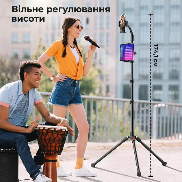 Штатив-монопод для селфі UGREEN Tablet and Phone Tripod Stand Black (LP585) - Фото 6 Штатив-монопод для селфі UGREEN Tablet and Phone Tripod Stand Black (LP585) - зображення 6