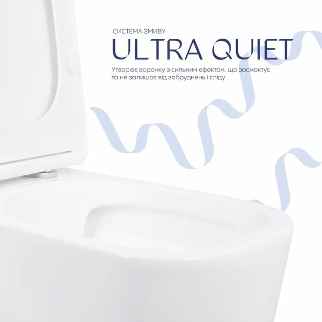 Унитаз напольный Qtap Aquarius Ultra Quiet 620х355х790 мм дюропласт белый Soft-close - Фото 5 Унитаз напольный Qtap Aquarius Ultra Quiet 620х355х790 мм дюропласт белый Soft-close - изображение 5