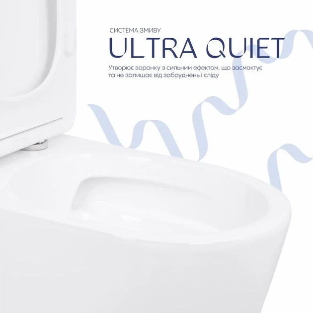 Унитаз напольный Qtap Leo Ultra Quiet 620x355x790 мм дюропластовое сиденье Soft-close белый - изображение 5