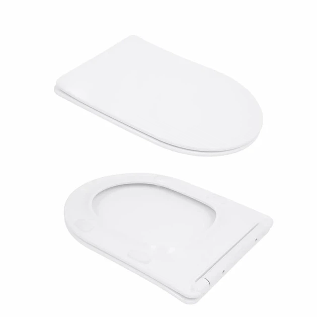 Унитаз напольный Qtap Leo Ultra Quiet 620x355x790 мм дюропластовое сиденье Soft-close белый - изображение 8