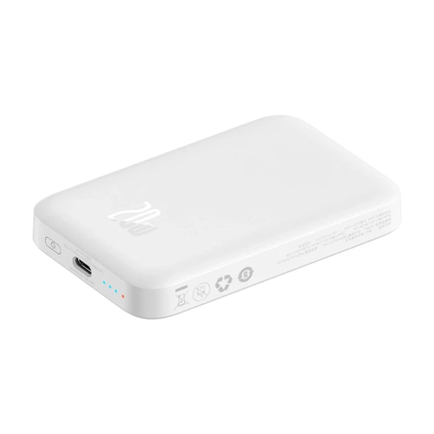 Powerbank Baseus Airpow 6000mAh 20W с кабелем Baseus Simple USB-C 30cm White (6932172677015) - Фото 4 Powerbank Baseus Airpow 6000mAh 20W с кабелем Baseus Simple USB-C 30cm White (6932172677015) - изображение 4