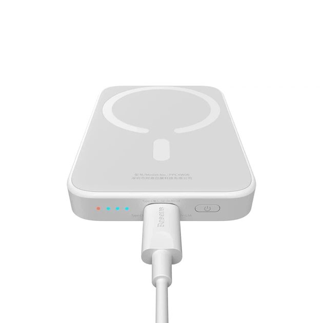 Powerbank Baseus Airpow 6000mAh 20W с кабелем Baseus Simple USB-C 30cm White (6932172677015) - Фото 5 Powerbank Baseus Airpow 6000mAh 20W с кабелем Baseus Simple USB-C 30cm White (6932172677015) - изображение 5