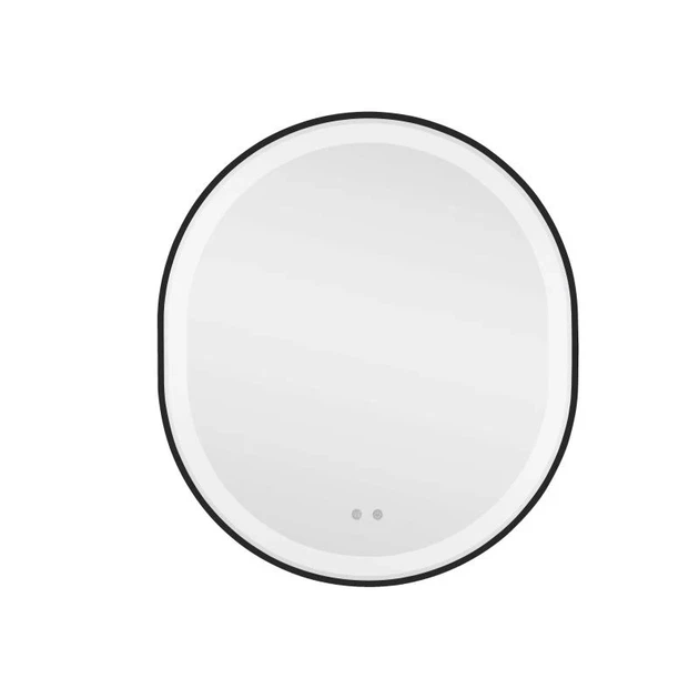 Зеркало овальное с LED-подсветкой 800х700 см антизапотеванием димером рег. темп. цвета Стекло Черное - изображение 3