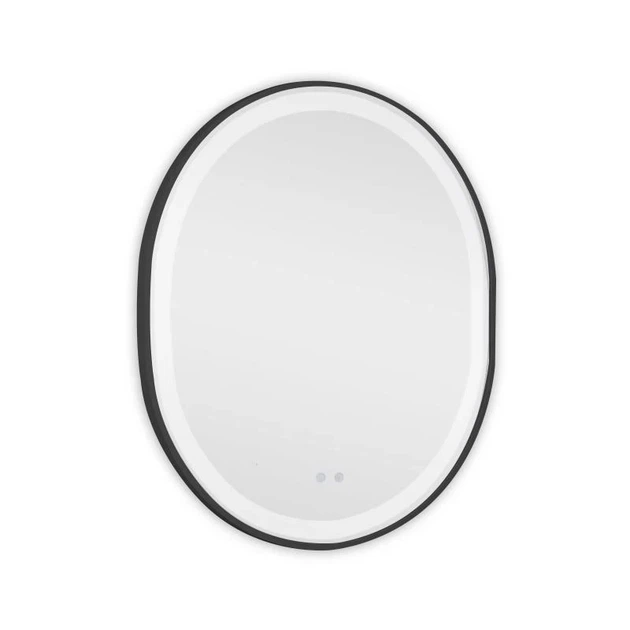 Зеркало овальное с LED-подсветкой 800х700 см антизапотеванием димером рег. темп. цвета Стекло Черное - изображение 7