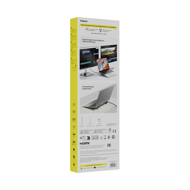 Док-станция Baseus EliteJoy EH3 hub 12в1 USB-C - 2xHDMI 4K@60Hz DisplayPort 4K@60Hz 2xUSB-C 10Gb/s 2xUSB-A 5Gb/s USB-A 480Mb/s SD/microSD 3.0 RJ45 (69 - Фото 3 Док-станция Baseus EliteJoy EH3 hub 12в1 USB-C - 2xHDMI 4K@60Hz DisplayPort 4K@60Hz 2xUSB-C 10Gb/s 2xUSB-A 5Gb/s USB-A 480Mb/s SD/microSD 3.0 RJ45 (69 - изображение 3
