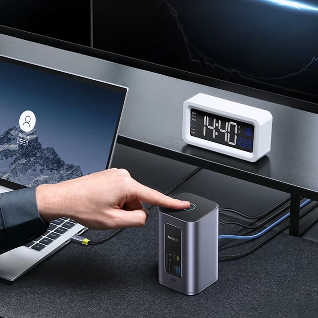 Док-станция Baseus NU1 Air Spacemate hub 12в1 USB-C - 2xHDMI 4K@60Hz 2xUSB-C 10Gb/s 2xUSB-A 5Gb/s 2xUSB-A (480Mb/s) RJ45 SD/microSD 3.0 USB-C (PD) (69 - Фото 12 Док-станция Baseus NU1 Air Spacemate hub 12в1 USB-C - 2xHDMI 4K@60Hz 2xUSB-C 10Gb/s 2xUSB-A 5Gb/s 2xUSB-A (480Mb/s) RJ45 SD/microSD 3.0 USB-C (PD) (69 - изображение 12