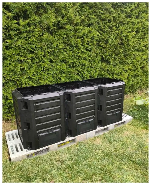 Компостер 1200 л для дачи и сада 3 модуля полипропилен черный Prosperplast LS-3098 - изображение 6