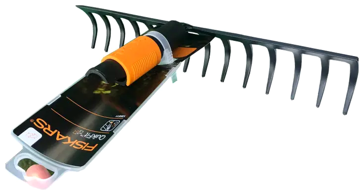 Грабли штыревые 16 зубьев для грунта Fiskars черный с оранжевой вставкой LS-1275 - изображение 4