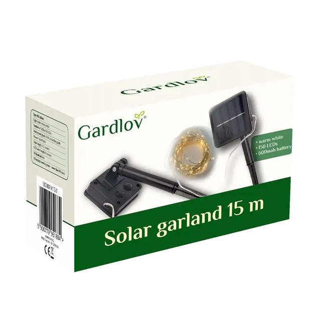 Солнечная гирлянда 15 метров 8 режимов свечения для улицы IP44 Gardlov LS-0532 - изображение 7